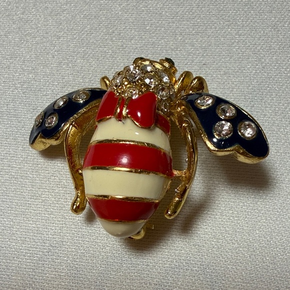 Joan Rivers Gold and Red Bee Brooch - Picture 6 of 9